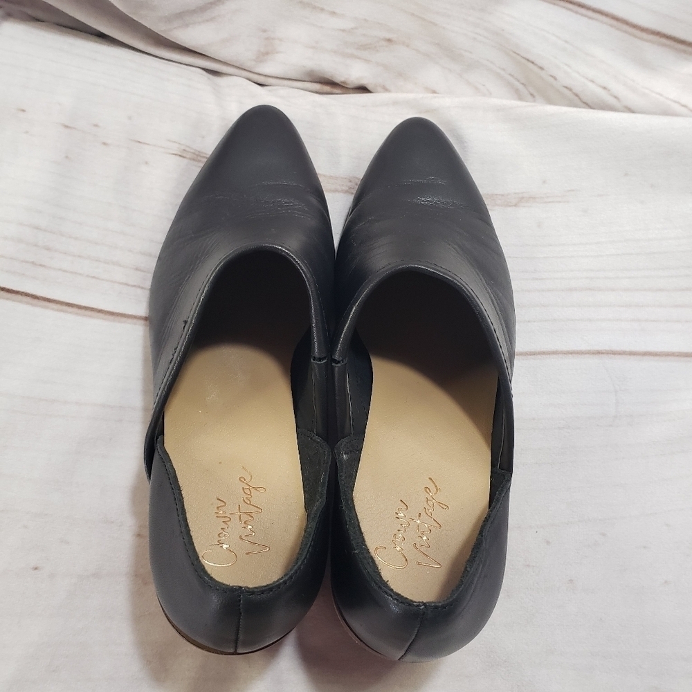 🌞SOLD🌞 Crown Vintage Black Leather Booties Open Side Womens 6.5 Morrison - Picture 5 of 11